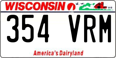WI license plate 354VRM