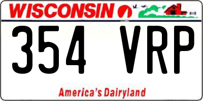 WI license plate 354VRP