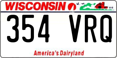 WI license plate 354VRQ