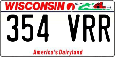 WI license plate 354VRR
