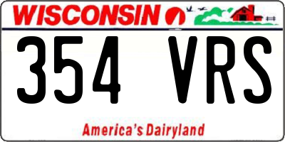 WI license plate 354VRS