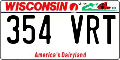 WI license plate 354VRT