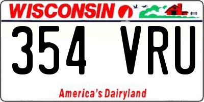 WI license plate 354VRU