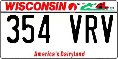 WI license plate 354VRV
