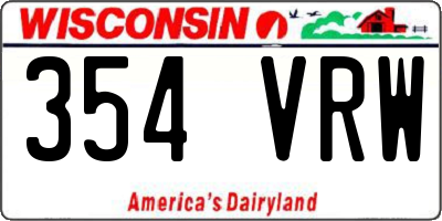 WI license plate 354VRW