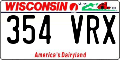 WI license plate 354VRX