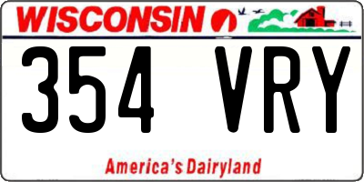 WI license plate 354VRY