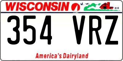 WI license plate 354VRZ