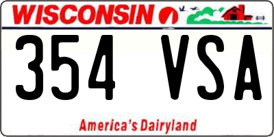 WI license plate 354VSA