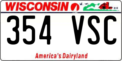 WI license plate 354VSC