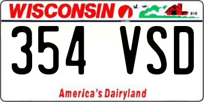 WI license plate 354VSD