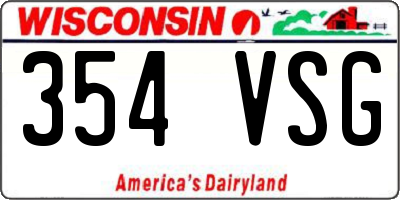 WI license plate 354VSG
