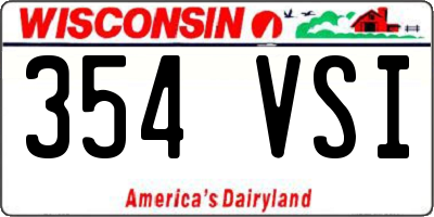 WI license plate 354VSI