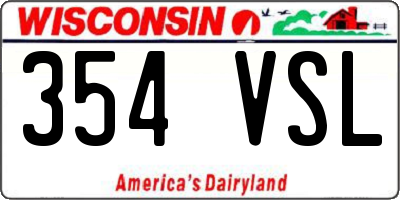 WI license plate 354VSL