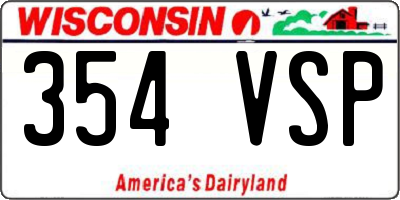 WI license plate 354VSP