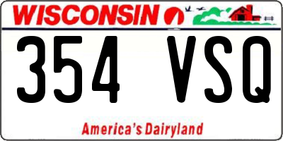 WI license plate 354VSQ