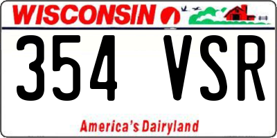 WI license plate 354VSR