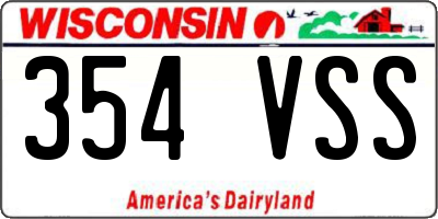 WI license plate 354VSS
