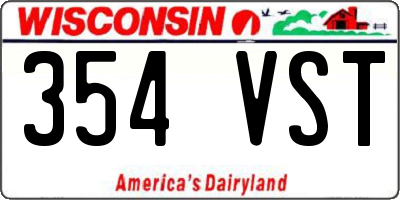 WI license plate 354VST