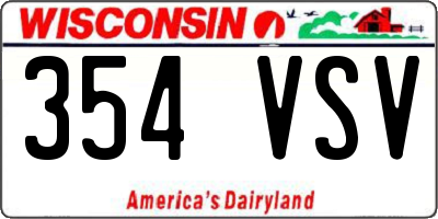 WI license plate 354VSV