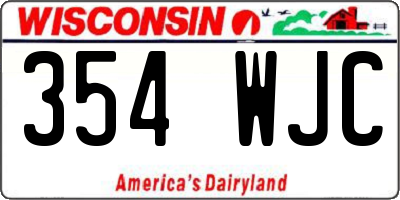 WI license plate 354WJC