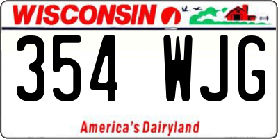 WI license plate 354WJG