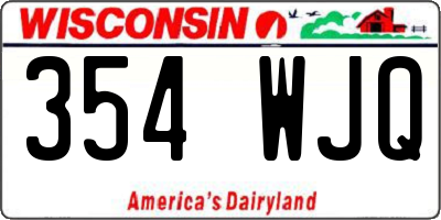WI license plate 354WJQ