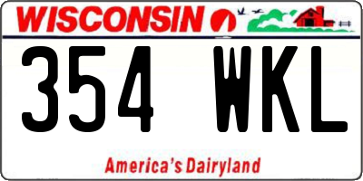 WI license plate 354WKL