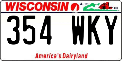 WI license plate 354WKY