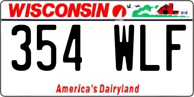 WI license plate 354WLF