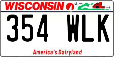 WI license plate 354WLK