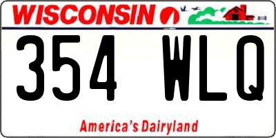 WI license plate 354WLQ