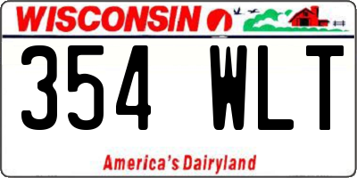 WI license plate 354WLT