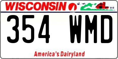 WI license plate 354WMD