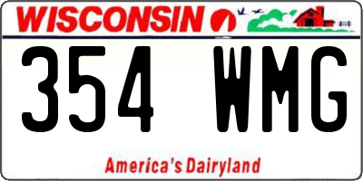 WI license plate 354WMG