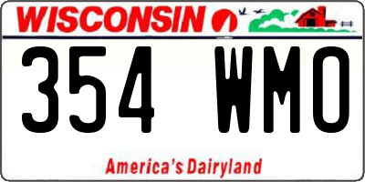 WI license plate 354WMO