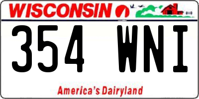 WI license plate 354WNI