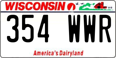 WI license plate 354WWR