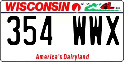 WI license plate 354WWX