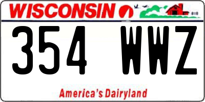 WI license plate 354WWZ