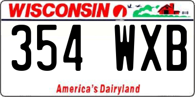 WI license plate 354WXB