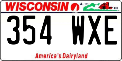 WI license plate 354WXE