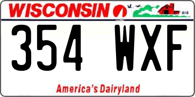 WI license plate 354WXF