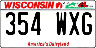 WI license plate 354WXG