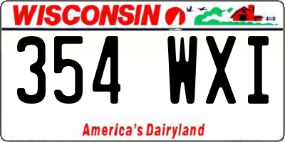 WI license plate 354WXI