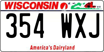 WI license plate 354WXJ