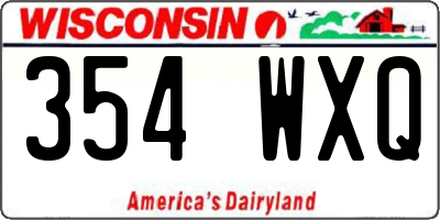 WI license plate 354WXQ
