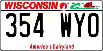 WI license plate 354WYO