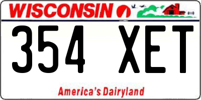WI license plate 354XET