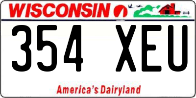 WI license plate 354XEU